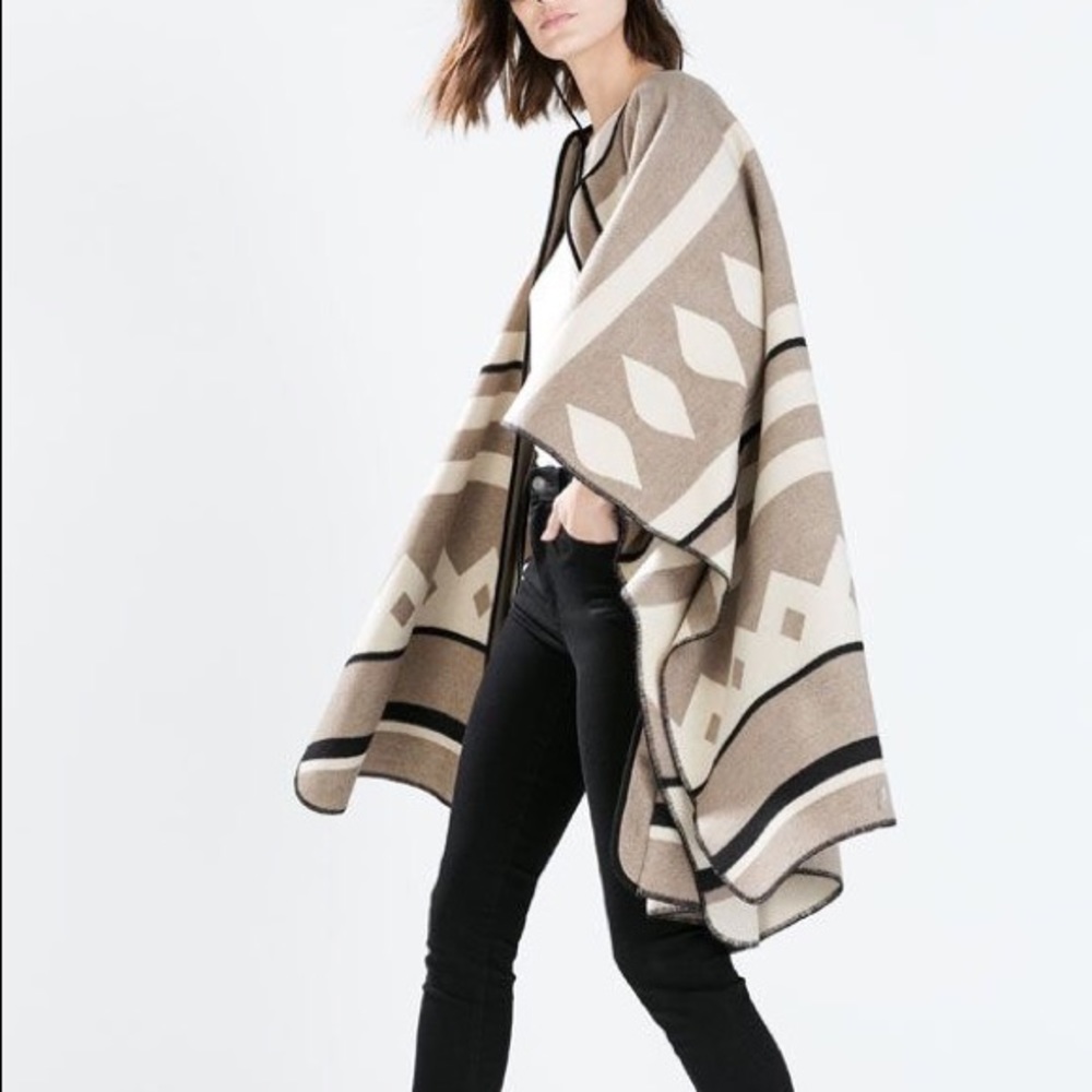 ZARA Poncho Coat - Size M